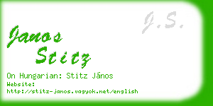janos stitz business card